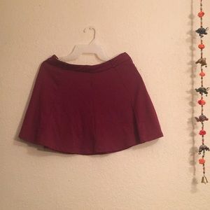 Oxblood mini skirt with belt loop